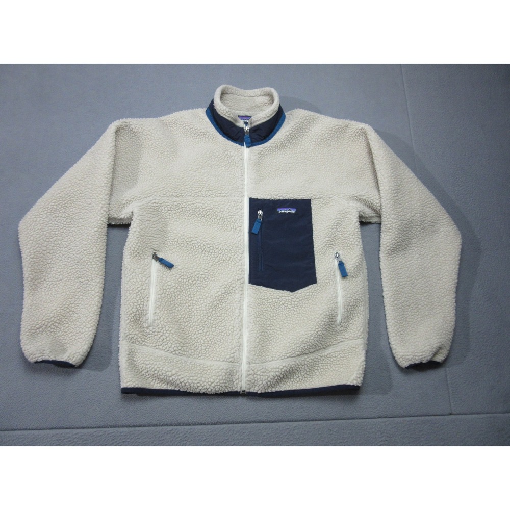 Patagonia Jacket Mens Medium Beige Classic Retro-X Natural Fleece Full Zip